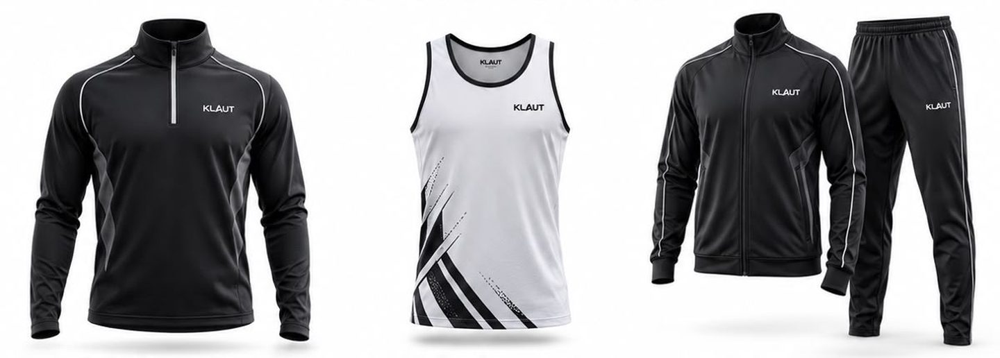 KLAUT quarter zip, athletics vest and tracksuit